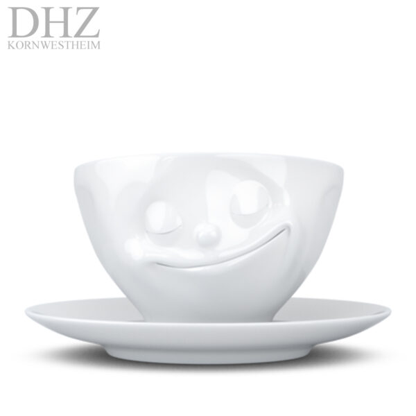 Tasse "Glücklich" weiß, 200 ml